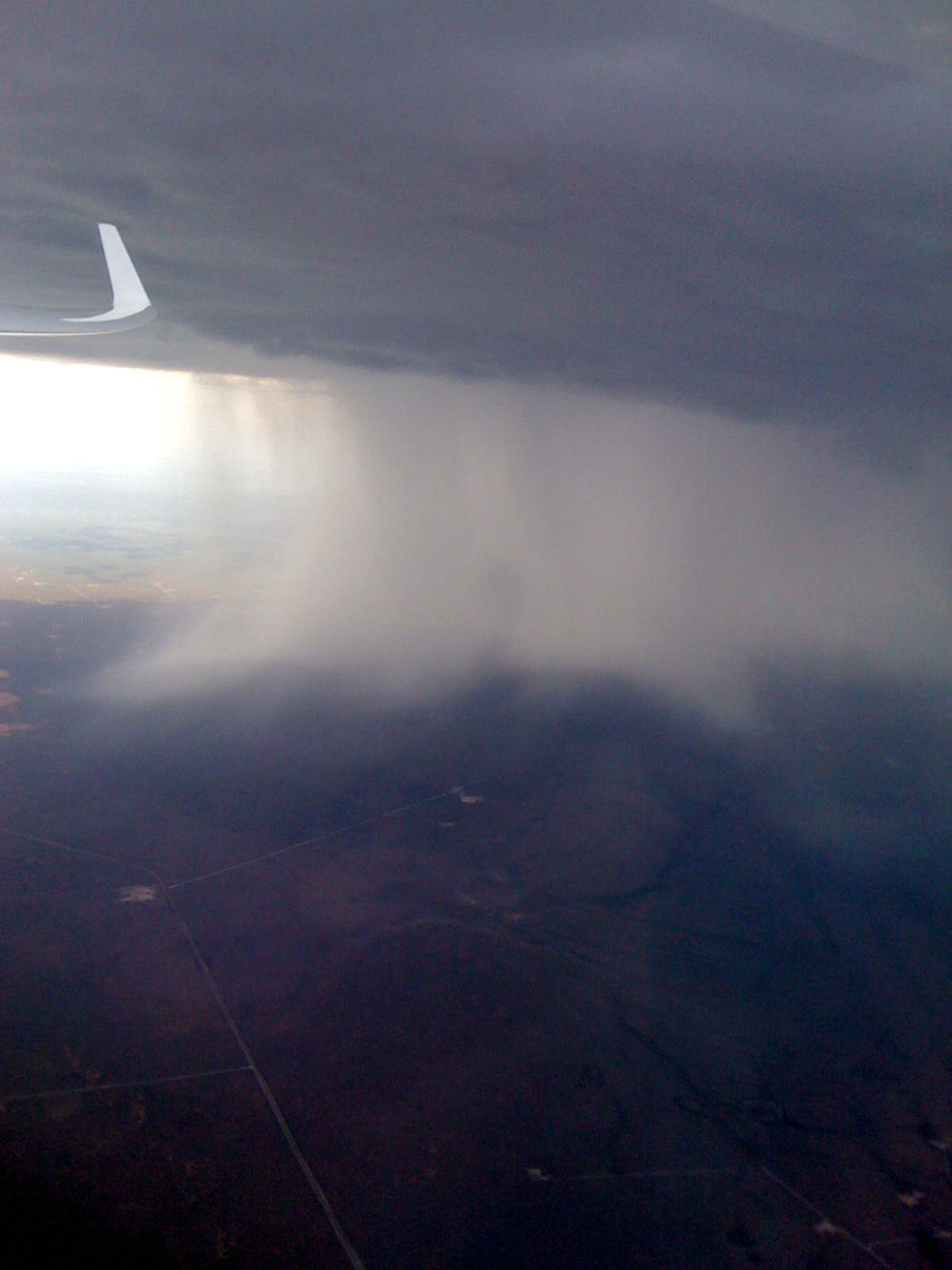 Looking west through a gap in the storms